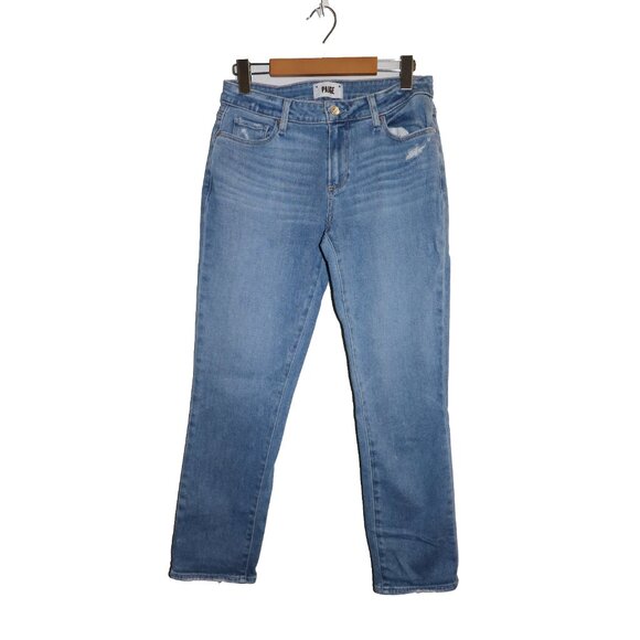 Paige Light Wash Mid Rise Birgitte Straight Cut Jeans - Picture 2 of 6